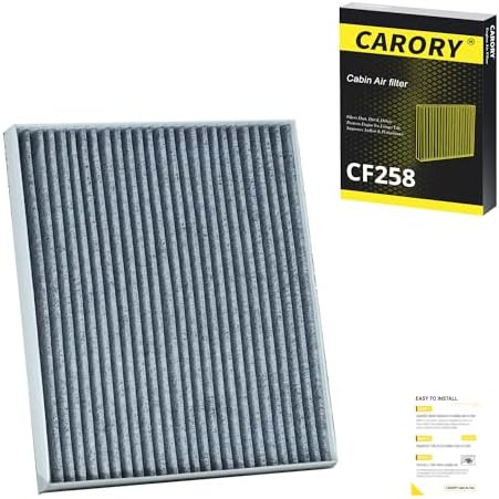CARORY Cabin Air Filter w/Activated Carbon for Hyundai Elantra (2017–2020), Accent (2018–2022), Elantra GT (2018–2020), Kia Forte (2019–2024), Rio (2018–2023), Forte5 (2020–2024), 97133-F2000, CF258