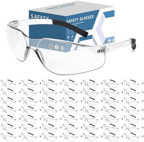 Clear Safety Glasses Bulk of 50, ANSI Z87.1 Protective Eyewear