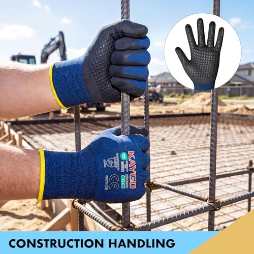 KAYGO MicroFoam Nitrile Coated Work Gloves, Non-Slip Micro-Dots, KG19N