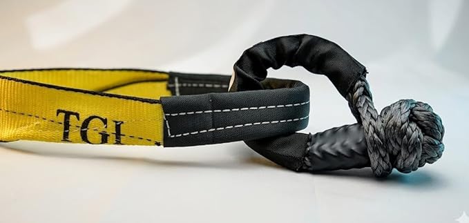 TGL 3 inch, 20 Foot Heavy Duty Tow Strap with Loops, 2-Pack of Soft Shackles for Recovery. Soft Shackle Recovery Kit, Towing Kit. Compatible with Jeep, Ford, Toyota.