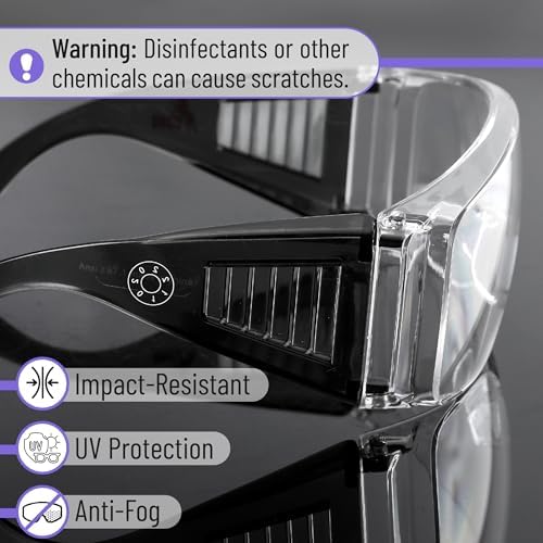 UNCO- Safety Goggles Over Glasses, Protective Goggles, Anti Fog, Work, Safety Glasses Over