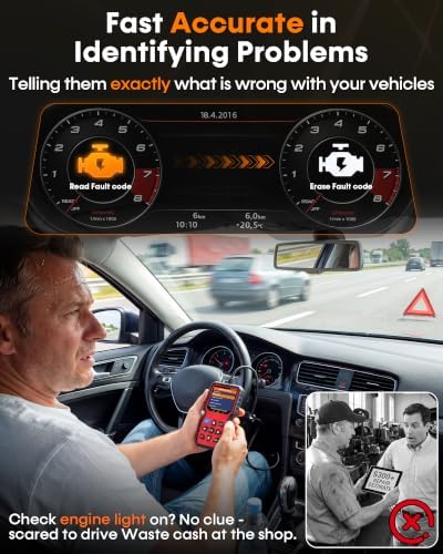 OBD2 Scanner with Battery Tester, Accurate Check Engine Code Reader