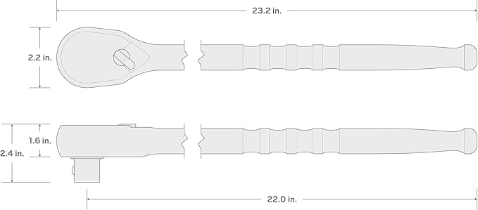 TEKTON 3/4 Inch Drive x 22 Inch Non-Quick-Release Ratchet | SRH01322