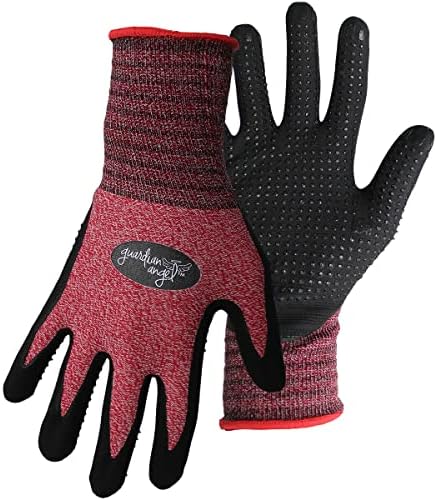 BOSS Unisex Guardian Angel Dotted Nitrile Palm, Superior Grip, Abrasion Resistant, 1-Pack, Small (8444S), Purple/Red/Black