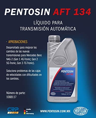 Pentosin 1088117 ATF 134 Ultra High-Performance Automatic Transmission Fluid - Compatible with Select Mercedes-Benz Vehicles with 5 and 7 Speed Automatic Transmissions, Red, 1 Liter, Pack of 1