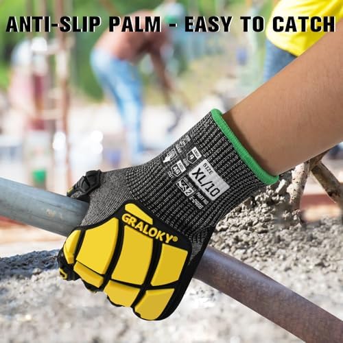 Safety Work Gloves Men Women, ANSI A6 Cut Resistant Gloves