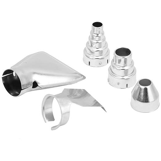 Hot Air Gun Nozzle, 5 Piece Stainless Steel Hot Air Gun Nozzles Heat Blower Accessories Soldering Brazing Equipment