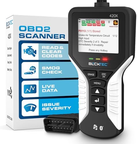 BLCKTEC 420X OBD2 Scanner Diagnostic Tool, Read and Clear Check Engine Light, Car Code Reader for All OBDII Cars 1996 and Newer, Comes with Bluetooth Topnotch App On iOS & Android