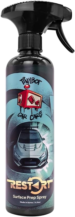 Tinybot Restart - Surface Prep Spray - Adhesive Oil Polish Cleaner Remover - Vinyl Wrap, PPF, Ceramic Coating, Wax Prep - Safe on All Surfaces Paint Window Glass - pH Neutral, Anti-Static - 16.9 oz