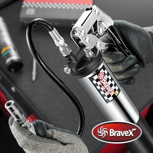 Professional Pistol Grip Grease Gun 6000PSI, 18" Flexible Hose, 14 Oz