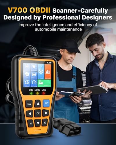 OBD2 Scanner Car Code Reader Support Voltage Test Plug and Play Fixd Car CAN Diagnostic Scan Tool Read and Clear Engine Error Codes for All OBDII Protocol Vehicles Since 1996（Yellow）