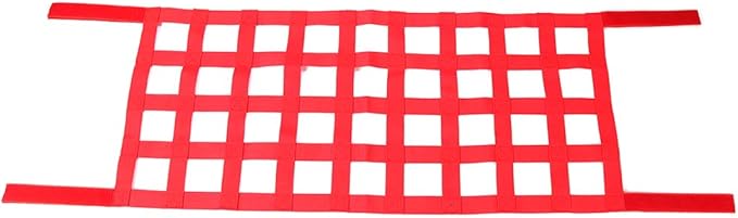 JeCar Mesh Roof Cargo Net Roof Hammock Exterior Accessories Compatible with Jeep Wrangler 1987-2023 YJ TJ LJ JK JKU JL JLU JT, Red