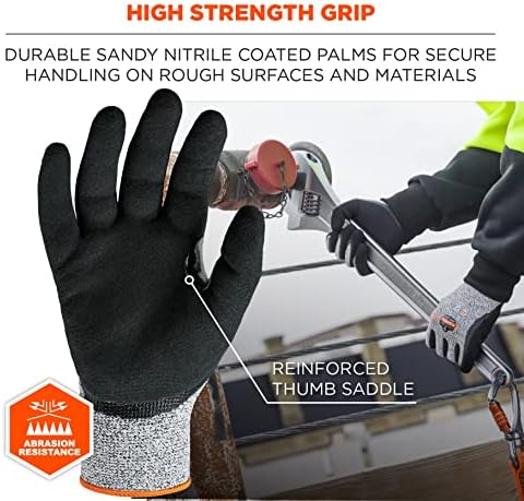 Nitrile Coated Work Gloves, Cut Resistant Level A3, Grip For Wet or Dry Enviroments, Ergodyne ProFlex