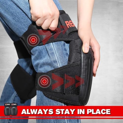REXBETI Knee Pads for Men, Anti-slip Construction Gel Knee Pads for Work