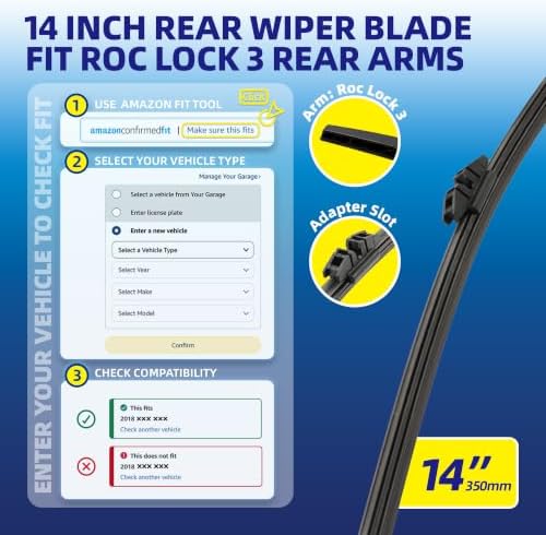 5 PLUS® 14 Inch Rear Windshield Wiper Blade - Original Quality,Quiet Wiping