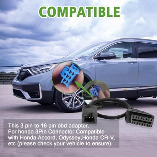 OBD1 to OBD2 Adapter for Honda 3 Pin Diagnostic Cable Adapter
