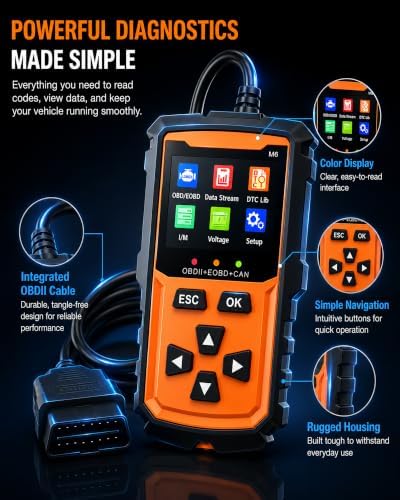 OBD2 Scanner M6,Car OBDII Diagnostic Code Reader (Orange)