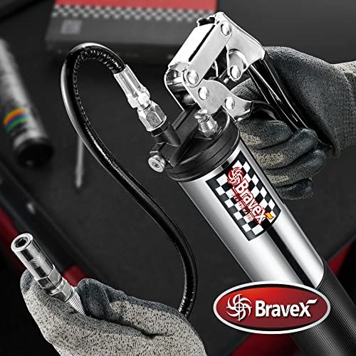Pistol Grip Grease Gun 6000PSI, 18" Flexible Hose, Quick-Release Coupler