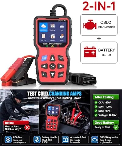 OBD2 Scanner with Battery Tester, Accurate Check Engine Code Reader