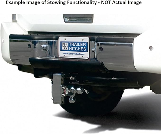 B&W Trailer Hitches Chrome Tow & Stow Adjustable Trailer Hitch Ball Mount - Fits 2" Receiver, Dual Ball (2" x 2-5/16"), 3" Drop, 10,000 GTW - TS10033C