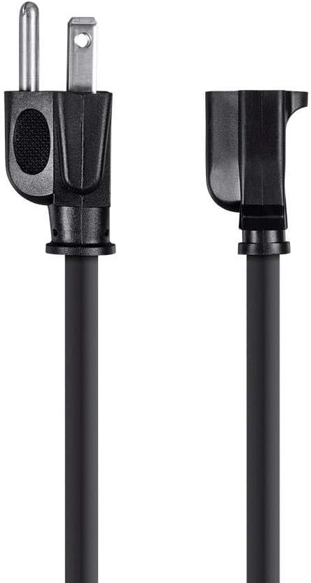 Monoprice Power Extension Cord - 3 Prong, 13 Amp, 1625 Volt, (NEMA 5-15P to NEMA 5-15R), 2 Feet, 16AWG, Black