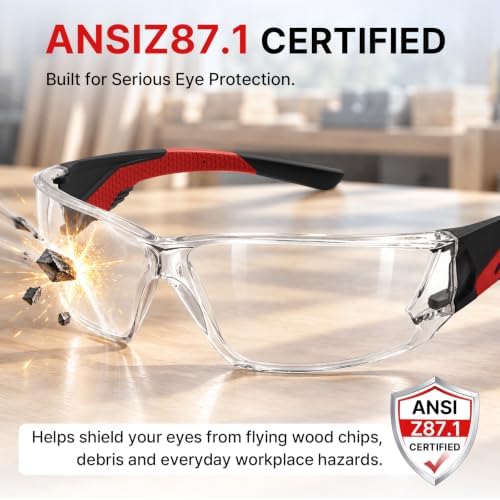 30 Pack Clear Safety Glasses for Men Bulk, Wrap Around Eye Protection