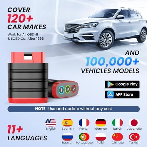 THINCAR Thinkdiag Mini Bluetooth OBD2 Scanner Diagnostic Tool, OE Full-System Car Scanner for iOS & Android, Check Engine Light Fault Code Reader & Scan Tool for All 1996 & Newer Vehicles, Free Update
