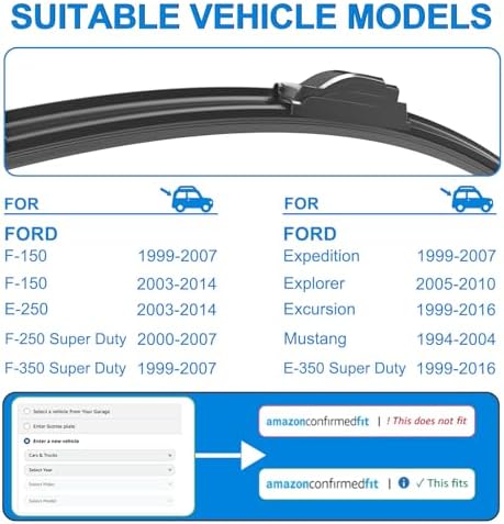 20"+20" Windshield Wipers Replacement for Ford F-150 1999-2007