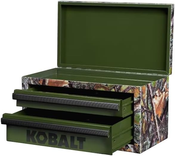 Mini 2-Drawer Steel Tool Box Green Camo