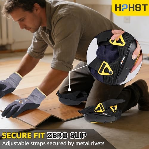 Professional Heavy-Duty Work Knee Pads with Gel & Foam Cushion – Slip-Resistant Support for Construction, Flooring, and Gardening (Yellow)