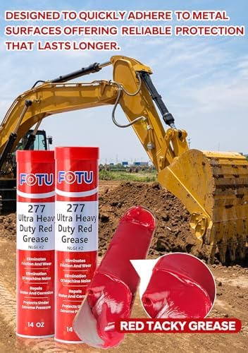 FOTU 277 Ultra Heavy-Duty Red Grease Tube,2-Pack 14oz Wheel Bearing Grease