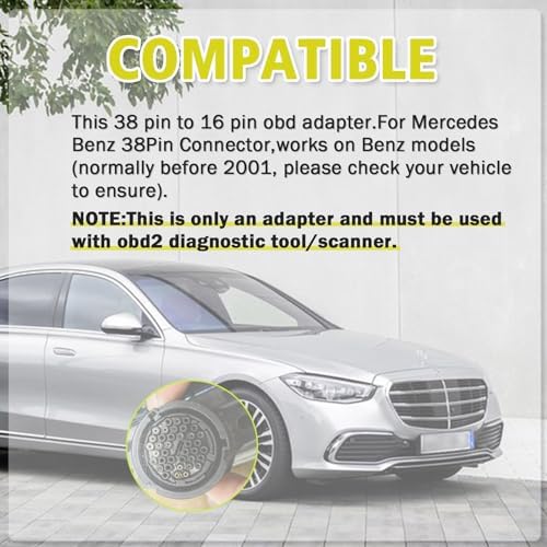 OBDII Adapter Cable for Benz 38 Pin to 16Pin OBD Diagnostic Adapter