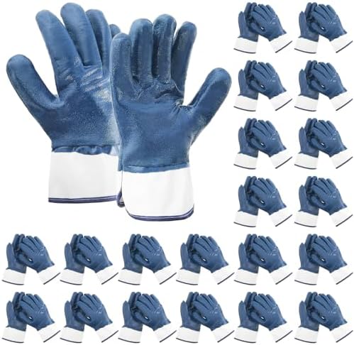 Teenyyou 5/10/15/20/25 Pair Nitrile Coated Oil Work Gloves