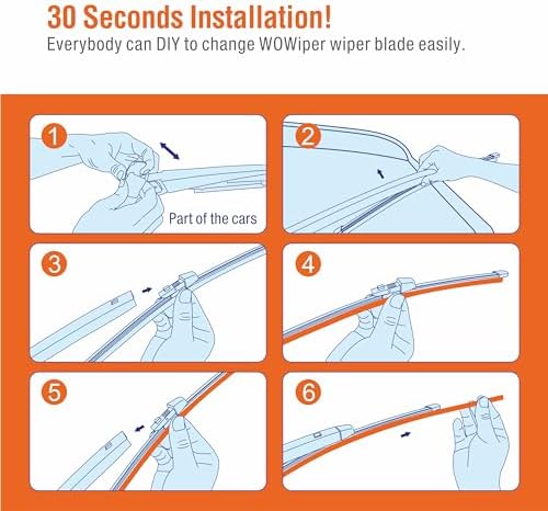 11 inch (A282H) Rear Wiper Blade Replacement for Volkswagen VW Golf 2019-2010 Golf City 2010-2008 Atlas 2021-2018 Back Windshield Wiper +More