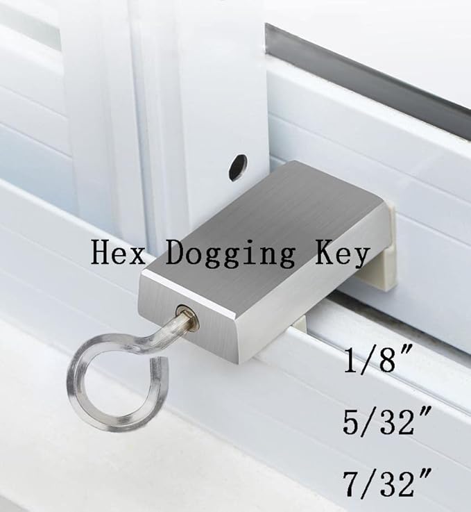 5/32” Standard Hex Dogging Key with Full Loop, Key-Ring Style Dogging Key Set 5/32 Allen Wrench Key for Push Bar Door Panic Bars, Security Door, Hex Socket，10 Pack(Middle, black)