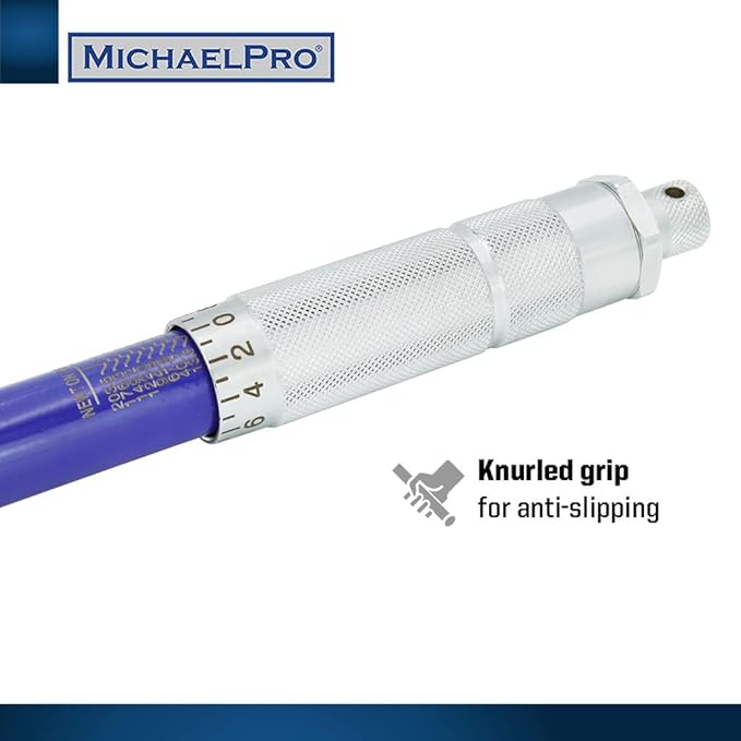 MichaelPro 1/2-Inch Drive Click Torque Wrench, 10–150 ft-lb, Dual Direction, ±4% Accuracy, Reversible Ratchet Head, Heavy Duty Steel Torque Wrench for Automotive, Truck, and Mechanical Use