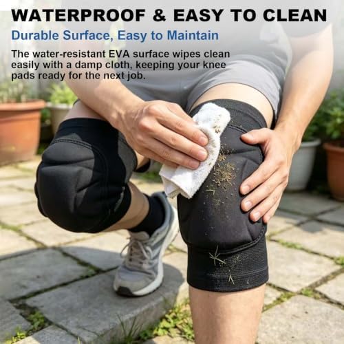 Working Knee Pads for Adult Men Women, Soft Elastic Sleeves Pad, Black L
