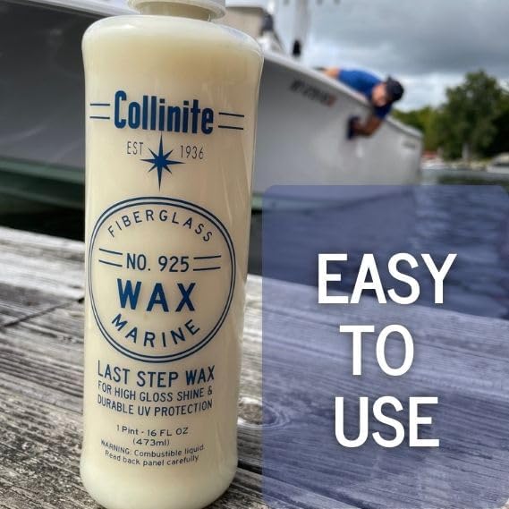 Collinite 925 Wax- Marine/RV Carnauba + Polymer Wax Sealant for Long-Lasting Fiberglass Protect. Easy to use +DA Friendly. Prevents Oxidation + High Gloss Shine+UV Protection (16 fl oz) - 3 Pack
