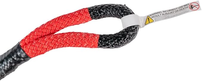 Mytee Products 7/8" x30' Kinetic Recovery Rope w/Velcro Strap & Tote Bag - 28,600 LBS Red & Black - Heavy Duty Kinetic Energy Tow Rope - Offroad Snatch Strap for Truck, SUV, UTV, ATV, Car, Tractor