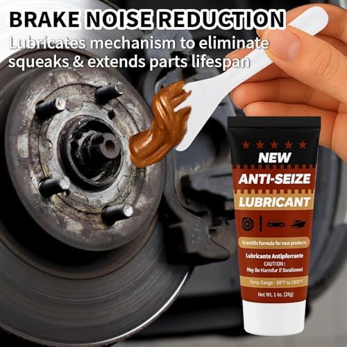 Copper Anti-Seize Brake Caliper Grease & Thread Lubricant - High Temp Copper Antiseize Compound Prevents Noise, Seizes - Use for Brake Pins, Bolts, Spark Plugs, Automotive Application - 1oz Tube 1Pack