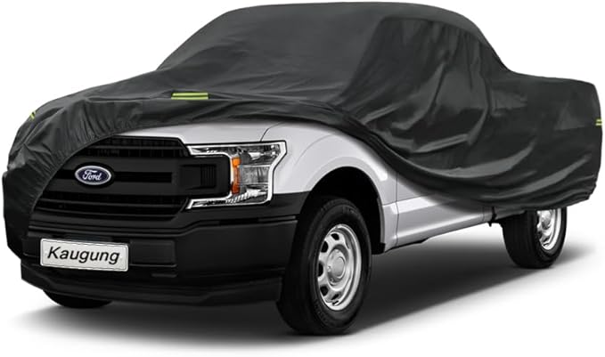 Kaugung 7 Layers Truck Cover Waterproof Custom Fit Ford F150 Regular Cab 6.5ft Bed from 2004 to 2025, 7 Layers Heavyweight Pickup Car Cover Outdoor Indoor Sun UV Rain Snow Wind Protection.