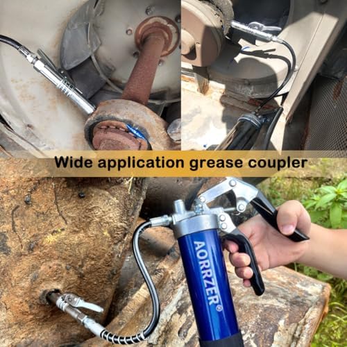 Grease Gun Coupler, Strong Lock on Grease Couplers, 12000 PSI High Pressure Greases Gun Coupler, Compatible with All Grease Guns 1/8" NPT Grease Gun Fittings,Duty Quick Release Grease Couplers