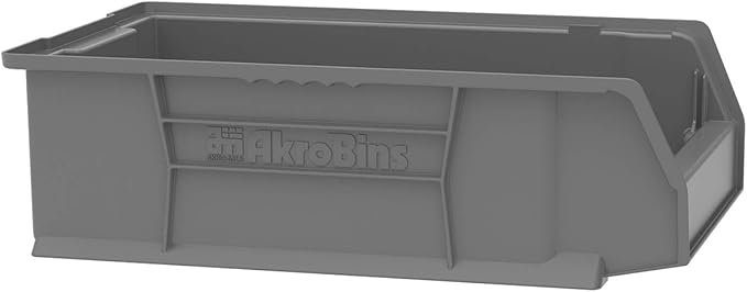 Akro-Mils 30280 Super-Size AkroBins Plastic Storage Bins, Space-Saving Stackable Bins for Garage, Classroom, Warehouse Organization, 20" L x 12" W x 6" H, Clear, 4-Pack