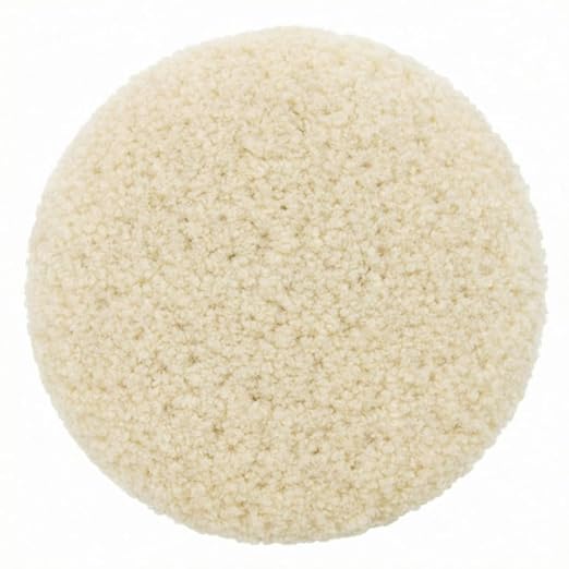 Woolous Wool Buffing Pad 8 inch Single Sided Polishing 100% Twisted Lamb Wool Polishing Buffing Compound Pad Wheel Bonnet with Hook and Loop for Auto Car Detailing