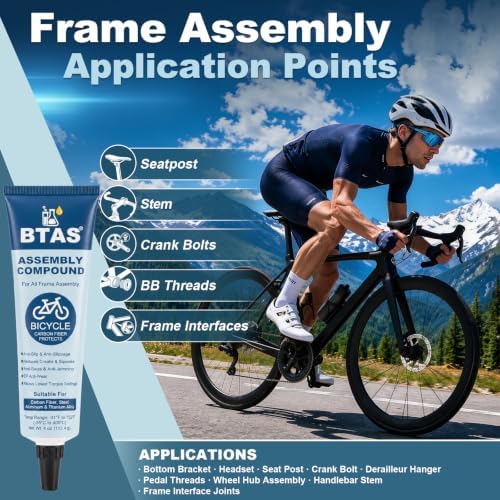 BTAS Bike Carbon Fiber Assembly Compound, Anti‑Slip & Anti‑Creak 4oz