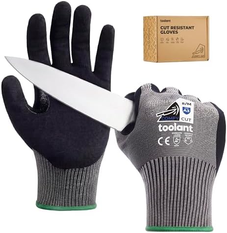 toolant ComfyCut A3 Cut Resistant Work Gloves, ANSI & EN388 Certified Protection with Superior Comfort, Fiberglass-Free, Touchscreen & Flexible Grip, for Fishing, Gardening, DIY, Assembly, X-Large