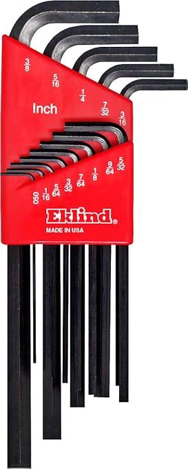 EKLIND 10222 Hex L-Key Combo- Long Inch/MM (2 sets 22pc) & 55166 Cushion Grip Hex T-Key - 6pc set Metric MM sizes 2-6 (6In shaft)