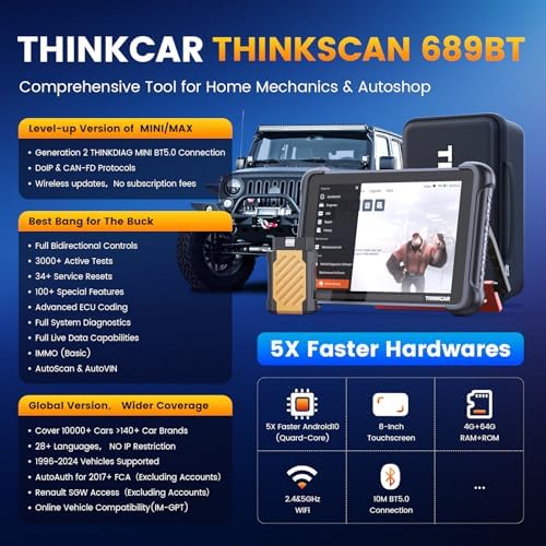 THINKCAR Bidirectional Scan Tool THINKSCAN 689BT OBD2 Scanner for Car