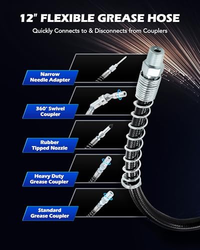 OMT Grease Gun Accessory Kit, 11 Piece Grease Gun Coupler Set