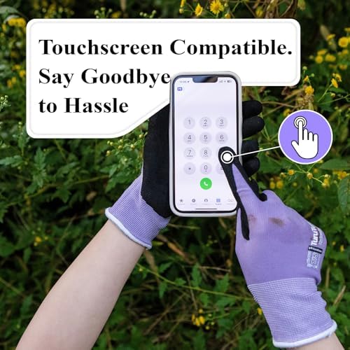 HandLove Gardening Gloves Women Weeding Planting,2 Pairs,Small, Blue&Purple